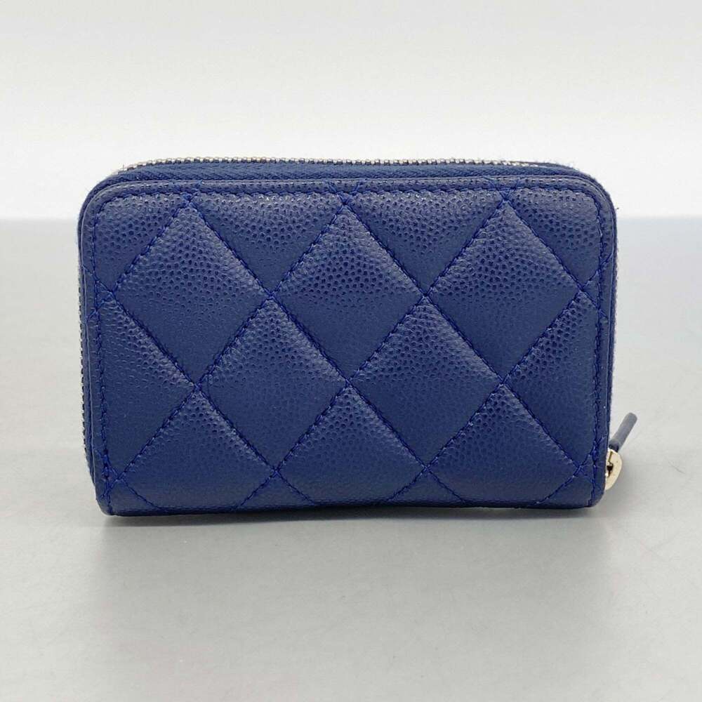 CHANEL Authentic Blue Caviar Leather Wallet - Picture 6 of 6